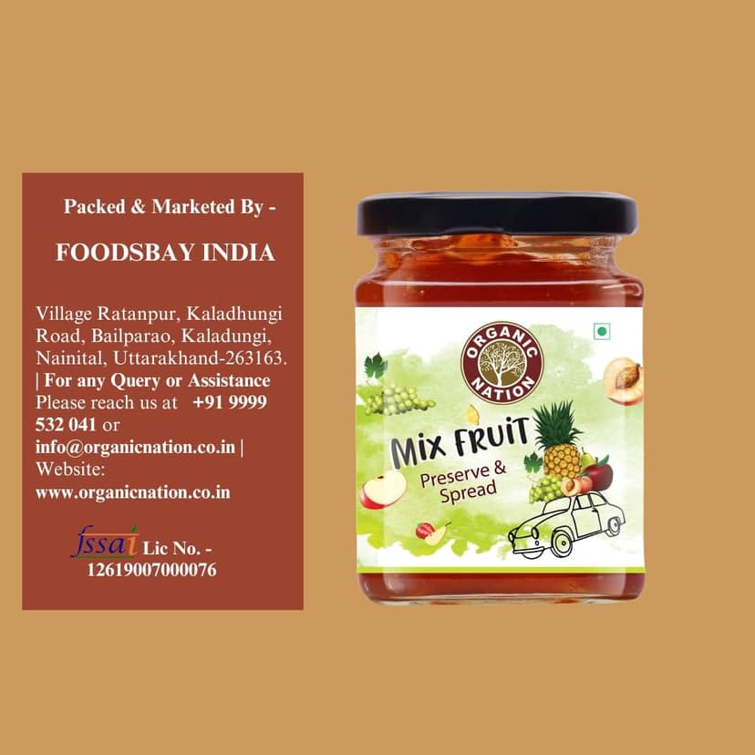 Organic Nation MIXED FRUIT CONSERVE - JAM - Rich in Calcium, Iron and Magnesium - Low Sugar | No Preservatives | For family and kids 340 g view 5