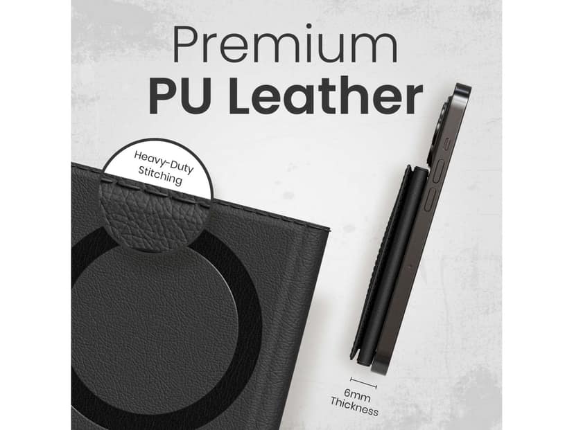 Portronics Wallet X Trifold Design, PU Premium Leather, 6 Card Slots, Mobile Stand - Black view 3