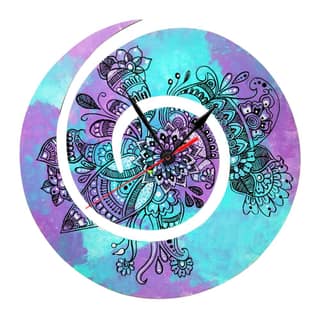 Pen Mandala on MDF Spiral Clock DIY Kit by Penkraft