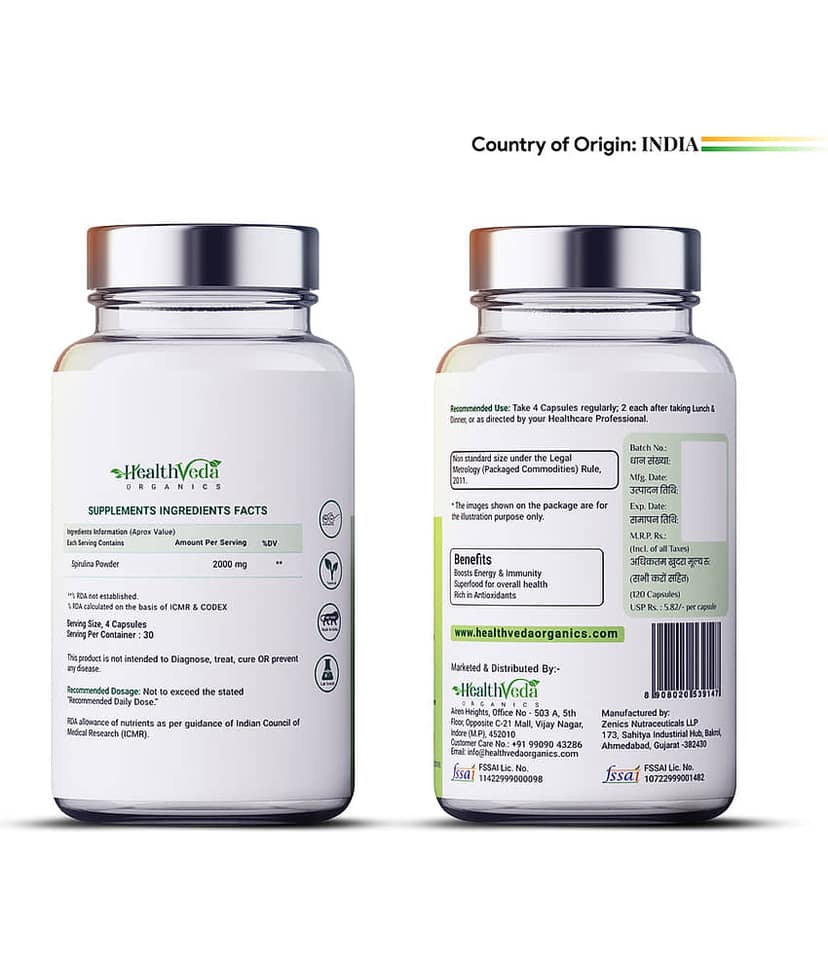 Health Veda Organics Special Supplement Capsule 120 no.s ( Pack of 1 ) view 2