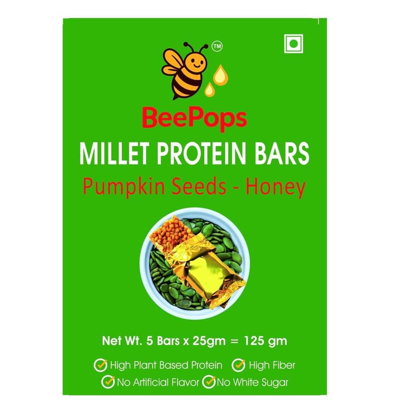 BeePops Super Savor Protein Bars- Pumpkin Seeds-Honey (5NX25G) view 7