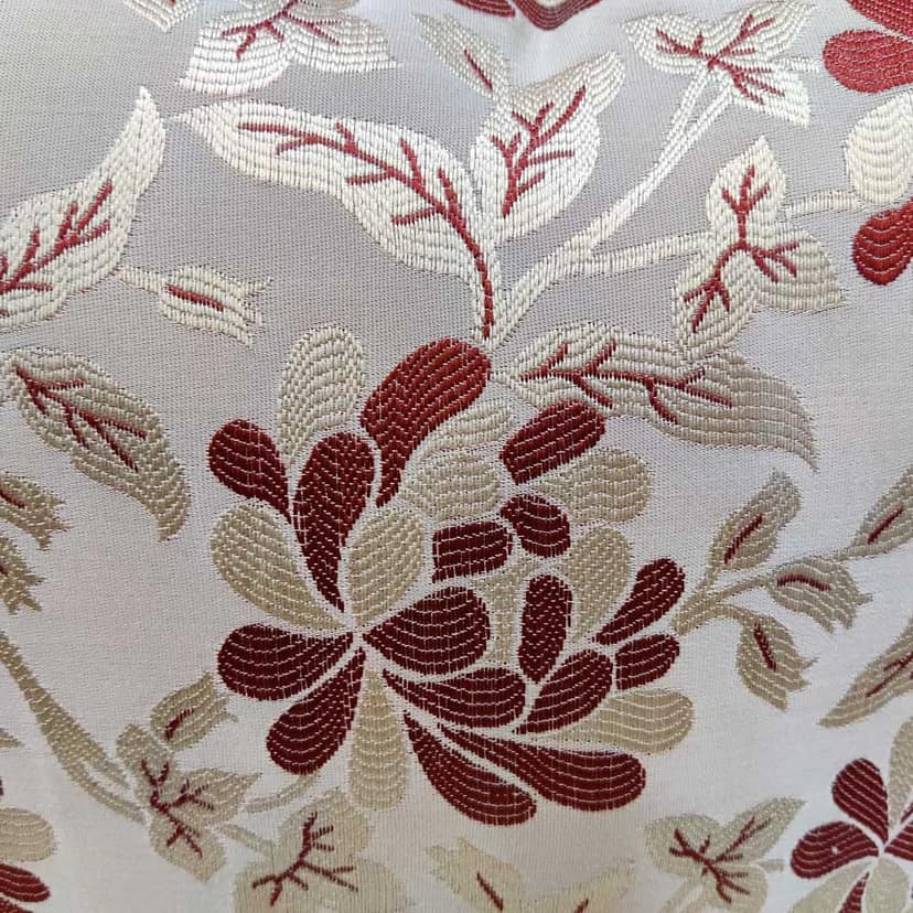 Maroon White Damask / Self Design / Woven Floral Motifs Zipper Square Combo Cushion Covers (16x16 inch or 40 x 40 cm) Set of 2 view 3