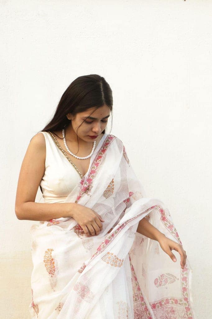 Kaisori Bagh Kairi Kota blockprinted Kota blockprinted silk cotton saree view 10