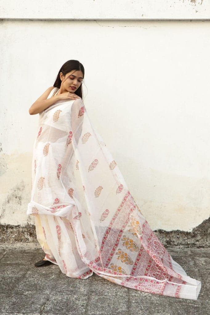 Kaisori Bagh Kairi Kota blockprinted Kota blockprinted silk cotton saree view 6