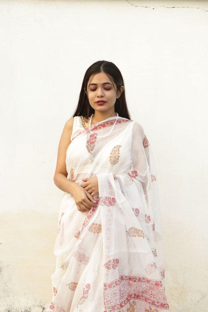 Kaisori Bagh Kairi Kota blockprinted Kota blockprinted silk cotton saree view 7