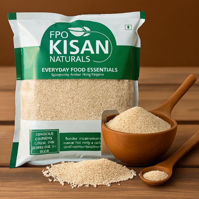FPO Kisan Naturals Premium Wheat Daliya (Broken Wheat) - Farm Fresh Everyday Essential view 3