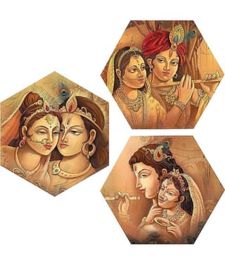 Indianara Hexagon Paintings MDF Painting Without Frame