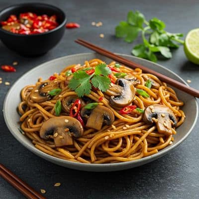 Mushroom Schezwan Noodles