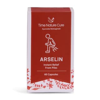 Time Nature Cure Arselin Ayurvedic Piles Medicine for Relief from Hemorrhoids, Fissures & Fistula | Reduces Pain, Itching & Bleeding | Herbal Care Supplement | 60 Capsules, Pack of 1