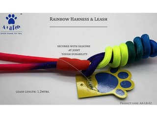 A+a Pets' Harness and Leash Set, Colourful Combo in Rainbow for Cats and Dogs Rainbow - L