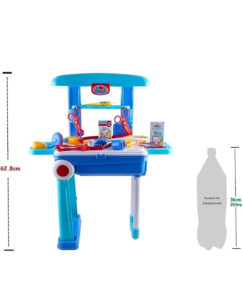 VTTOYS Trolley Toy Kit Play Sets Boys Girls Little Kids Medical Light Sound Effects Big Size Plastic Toys Doctor Bag Convertible Suitcase Portable Accessories view 2