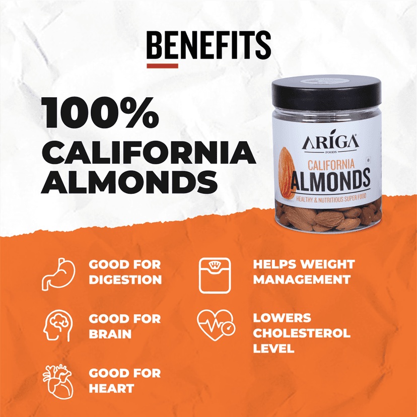 Ariga Foods 100% Natural Premium California Badam | Almonds (200 g) view 4