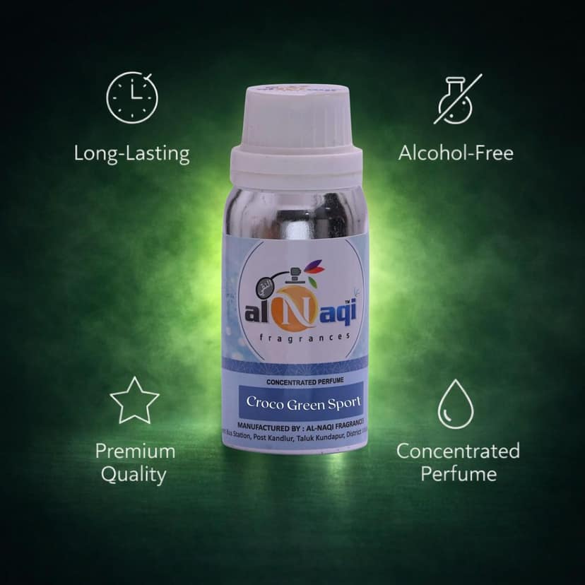 alNaqi Croco Green Sport 100g - Premium Artisanal Men's Perfume, Long-Lasting Frosted Mint & Grapefruit Blend, Vibrant Earthy Wood Aroma for Active Lifestyle & Daily Freshness view 4