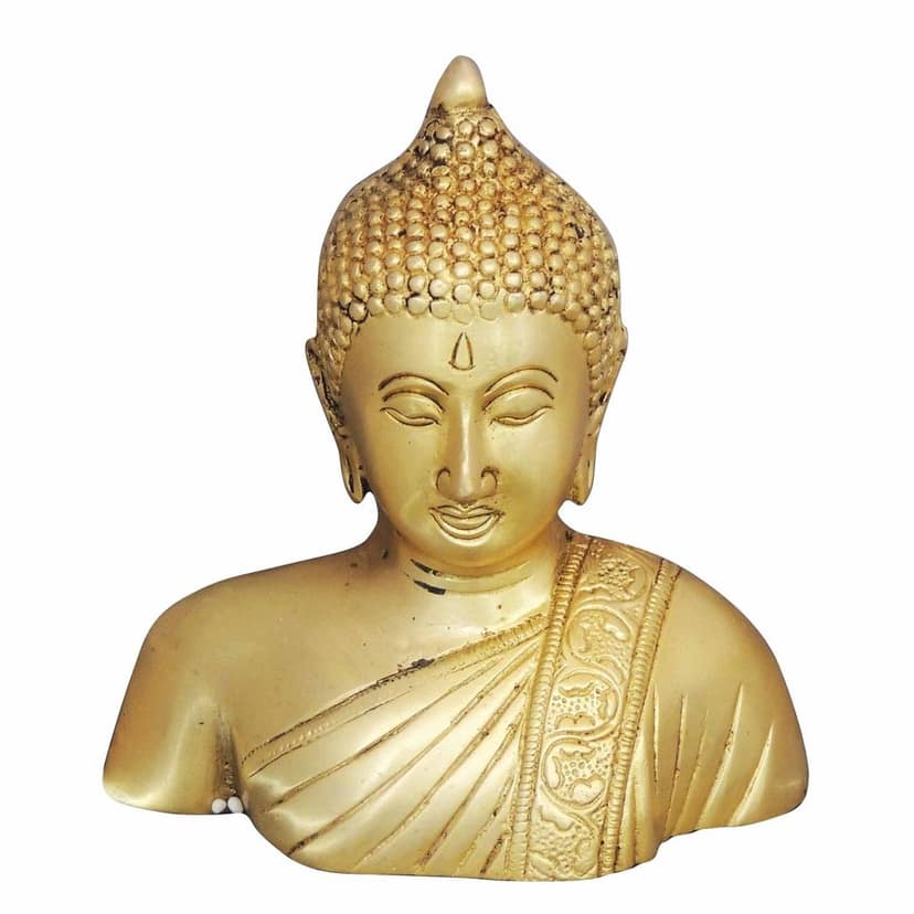 Brass Half Buddha Face Showpiece - Peaceful Home Decor, Height : 6 Inch (BSMAS1073 F) view 2