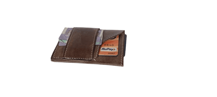 Ganpati Enterprise Leather Slim Money Clip Wallet Small Credit Card Purse With Coin Bag Thin Pocket Clamp Cash Holder view 2