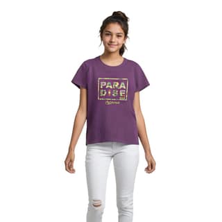 Girls T shirt Cotton Sparkling Grape Violet Paradise Beach