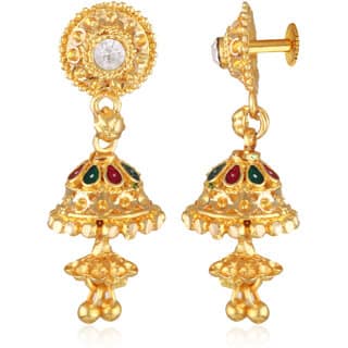 Vivastri Shimmering Bejeweled Screw Jhumka Earring for Women and Girls [VIVA2730ERG]