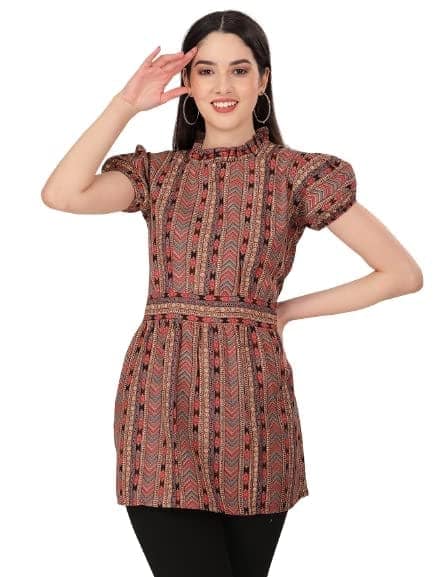 Buy & Try Women's Rayon Printed Tops and Tunics Fancy Top for Girls.