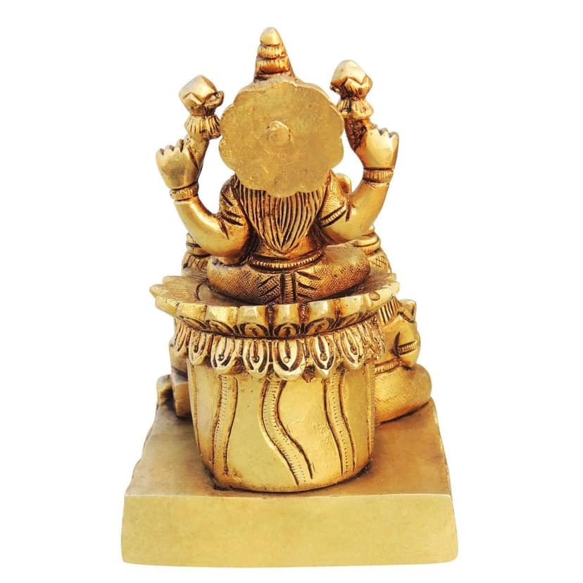 Brass Laxmi Kuber Idol - Prosperity & Wealth God Showpiece, Height : 6 Inch (BSMAS1329 C) view 4
