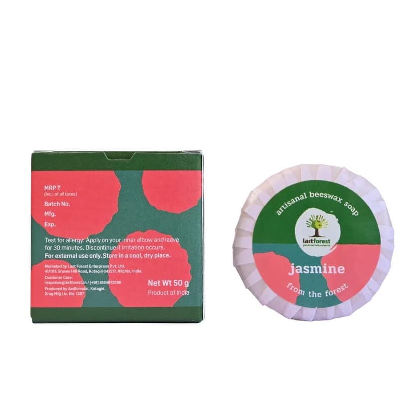 Last Forest Artisanal, Handcrafted, Handmade, Natural 'Pebbles' Beeswax Soap, Jamsine, 50g - 100% Natural Ingredients, Moisturizing, Natural Beeswax, Bathing Soap for Men and Women view 3