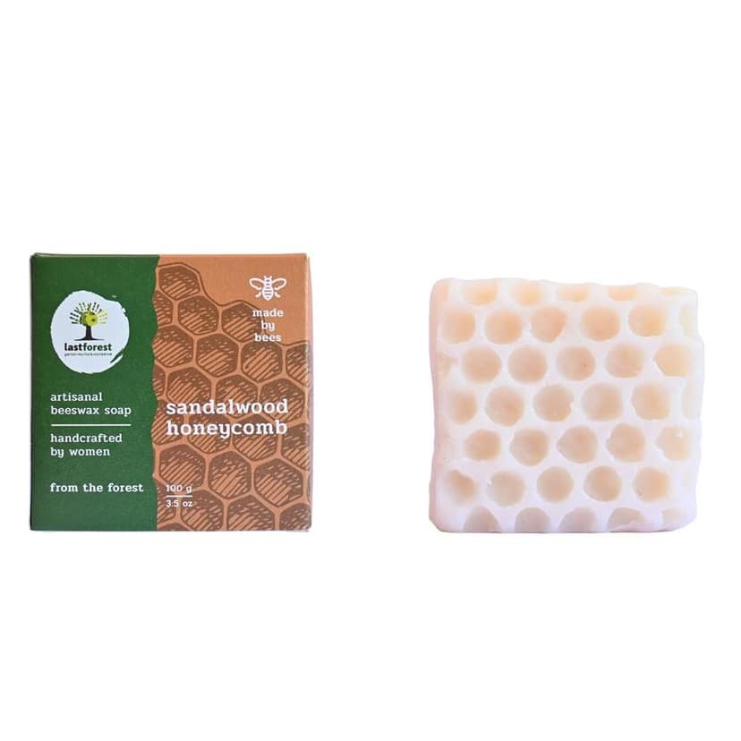 Last Forest Beeswax Soap (100gm), Herbal Bathing Soap for Glowing Skin, Handcrafted, Handmade, 100% Natural Ingredients, Moisturizing, Natural Beeswax, Bathing Soap for Men & Women (Sandal) view 4
