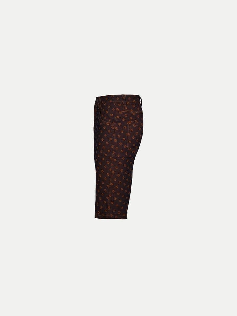 Teen Boys Brown Printed Chino shorts view 3