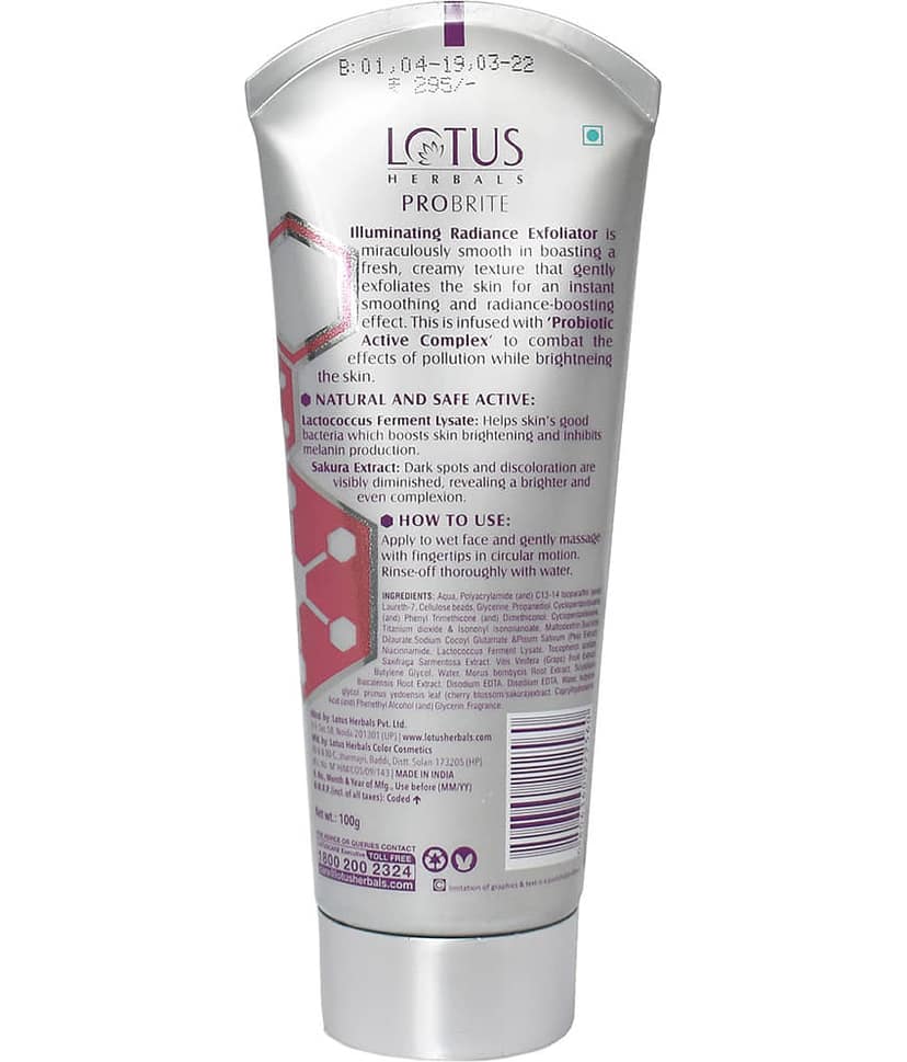 Lotus Herbals Probrite Radiance Exfoliator 100g view 2
