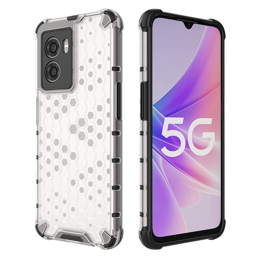 Faircost Hybrid Shockproof Back Cover for Oppo K10 5G/A57 5G Hard Outside Soft Inside- (Polycabonate::Transparent) view 5