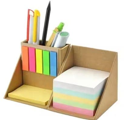 Cube Style Foldable Sticky Memo Pads with Pen Holder – Multicolor Sticky Notes Organizer view 2