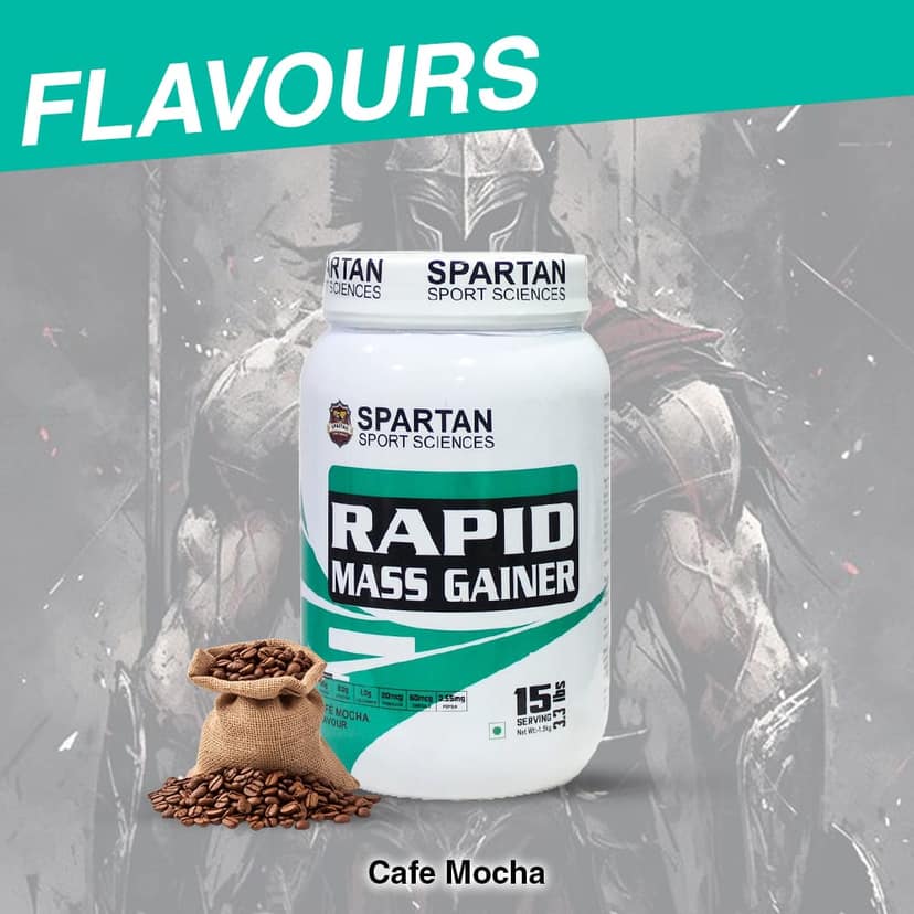 SPARTAN SPORT SCIENCES Rapid Mass Gainer | Muscle Mass & Weight Gainer Powder with Highest Protein and Carbohydrates with Added Multivitamins & Minerals for Men & Women
