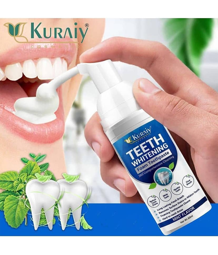 KURAIY Teeth Whitening Oral Hygiene Breath Toothpaste Foam 60ML Pack of 2 view 2