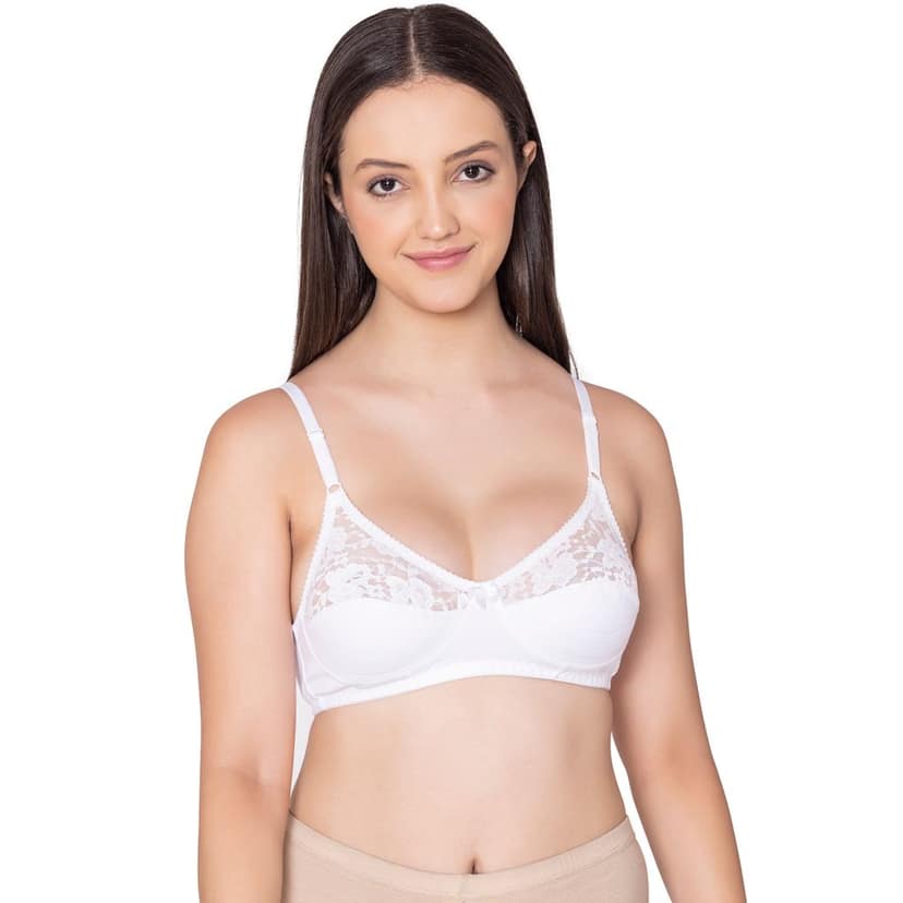 Bodycare polycotton wirefree adjustable straps designer net cup non padded bra-1535BB view 2