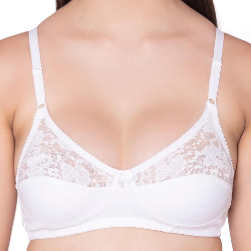 Bodycare polycotton wirefree adjustable straps designer net cup non padded bra-1535BB view 6