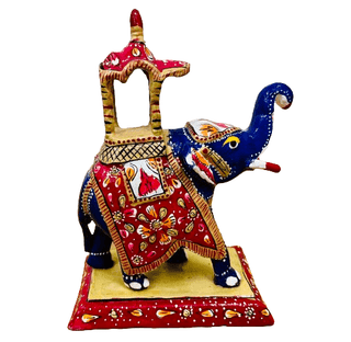 Ambabari Elephant With Metal Meenakari 6 Inch