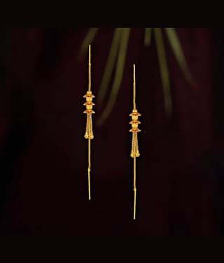 Drashti Collection Golden Threader Earrings ( Pack of 1 )