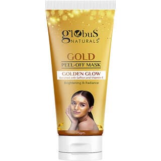 Globus Naturals Gold Peel Off Mask For Golden Glow Enriched with Saffron VitaminE Brightening Radiance Suitable For All Skin Types 75 g