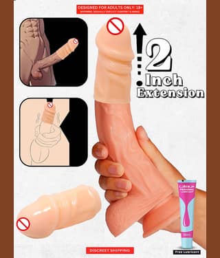 2 Inch Instant Penis Extension Sex Toy For Men + Free Kaamraj Lubricant By Naughty Nights