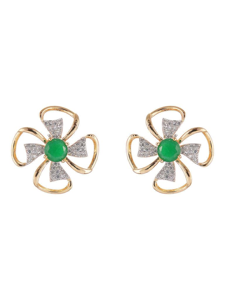 Gold Toned AD Studded Designer Minimal Floral Pendant Jewellery Set view 9