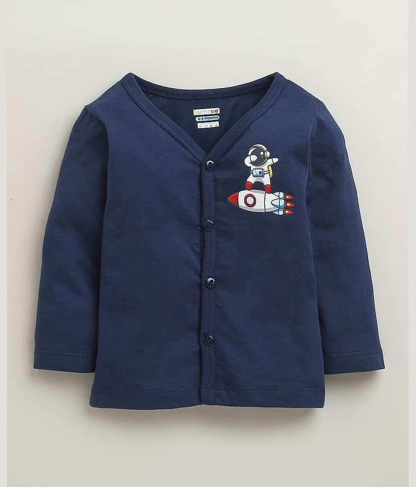 BUMZEE Pack of 3 Baby Boys Cotton T-Shirt ( Navy ) view 2