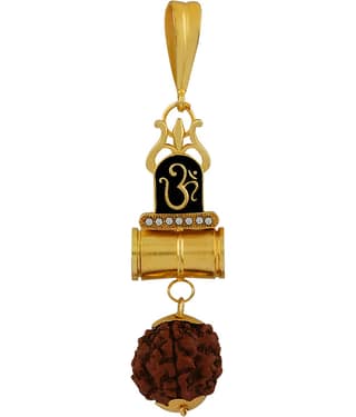 SILVER SHINE Gold Plated Classic designer Pendant Locket Om Pendant Jewellers For Man And Boy