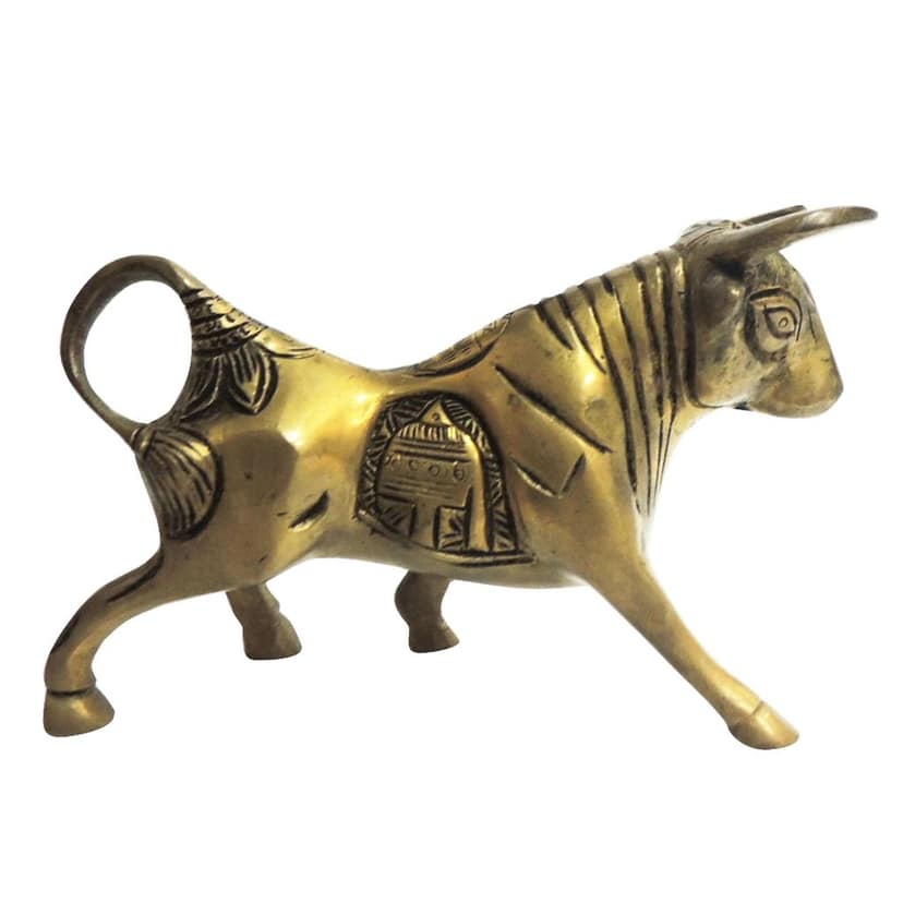 Brass Showpiece Bull Statue, Height : 3.5 Inch (BSMAS1292 C) view 3