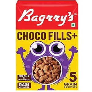 Bagrrys Choco Fills + Breakfast Cereals - Ragi Advantage, Chocolate Centre, 5 Grain, 250 g Box