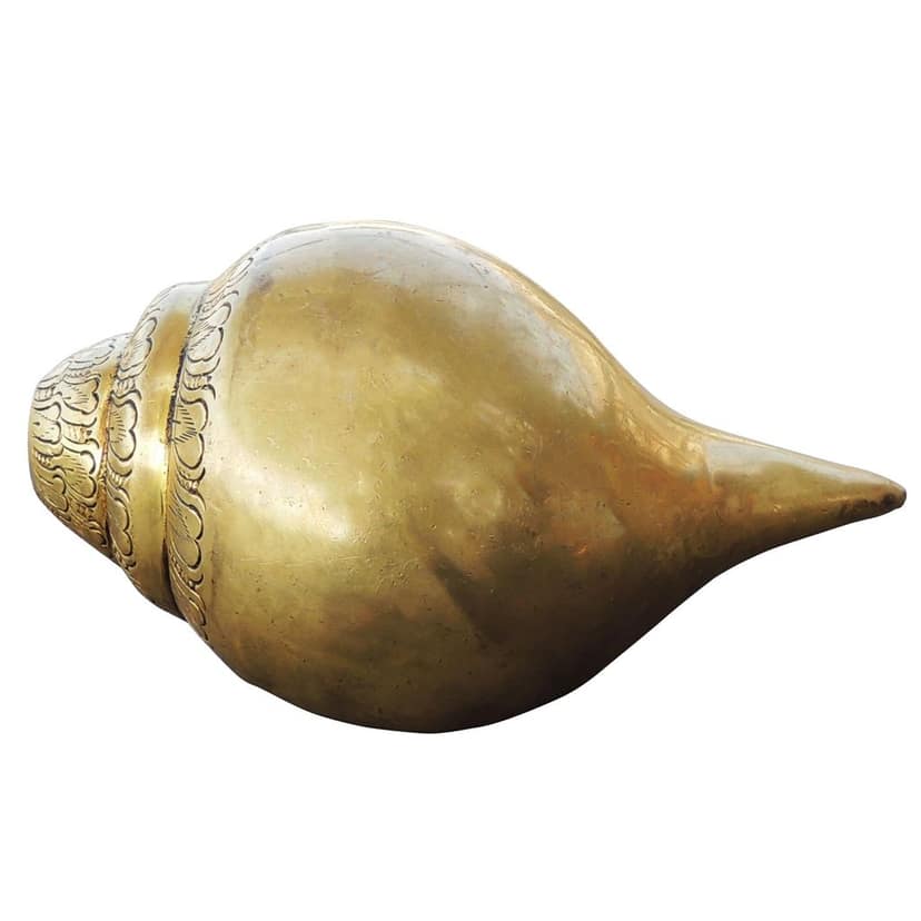 Brass Showpiece Shankh, Conch God Idol Statue, Height : 3.5 Inch (BSMAS1277 B) view 2