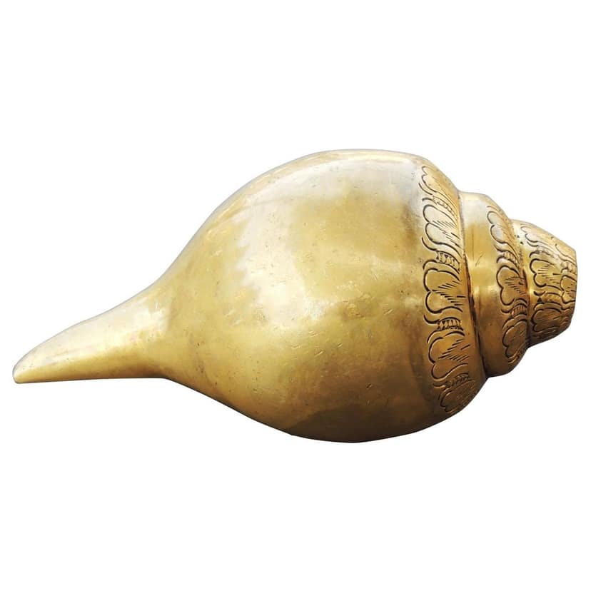 Brass Showpiece Shankh, Conch God Idol Statue, Height : 3.5 Inch (BSMAS1277 B) view 3