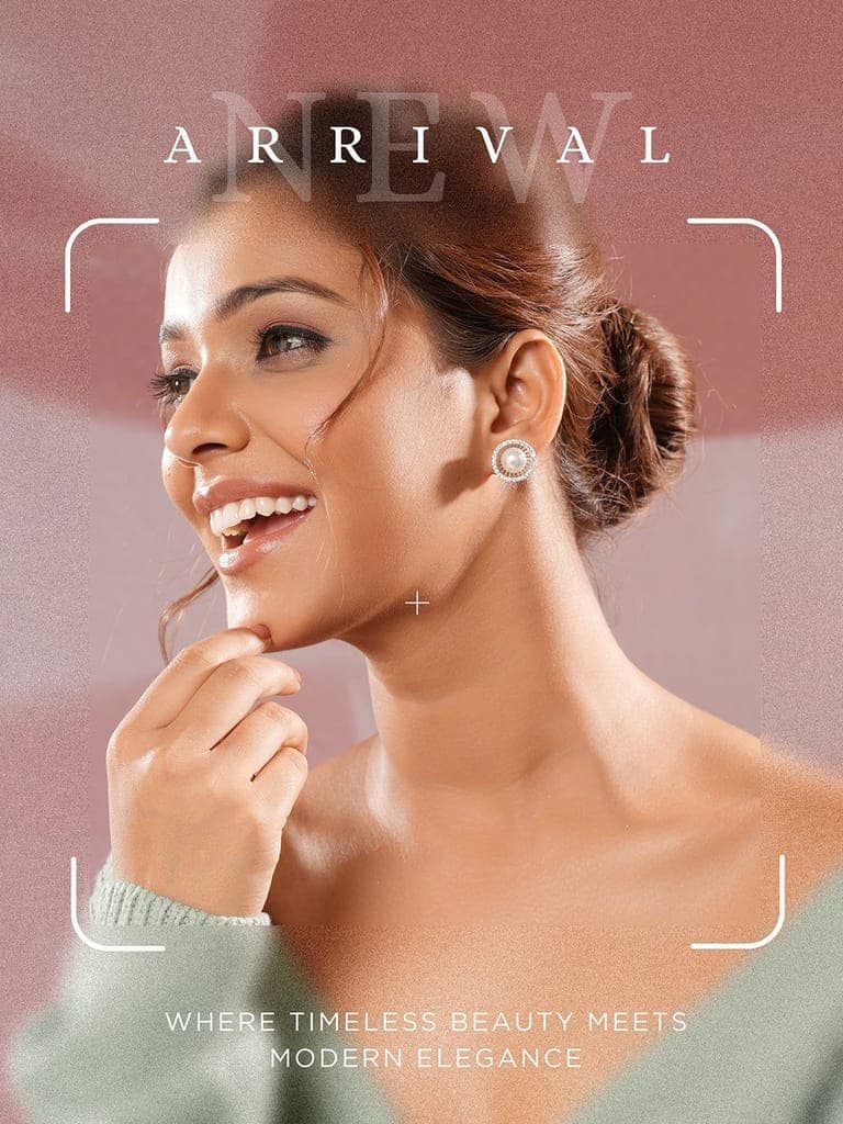 Silver Plated AD Studded Orbital Pearl Minimal Studds Earrings view 6