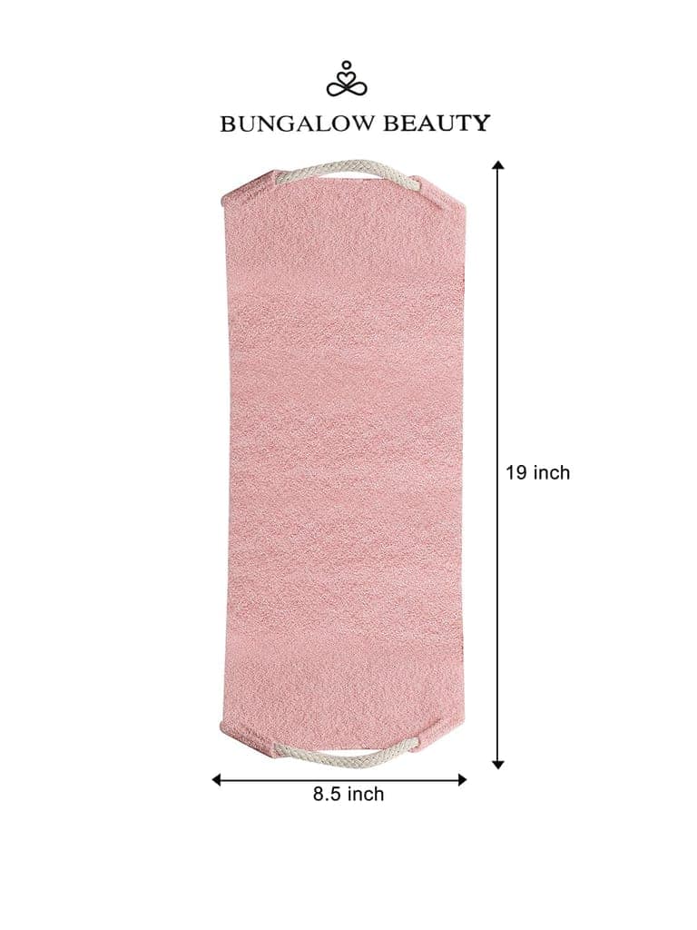 BUNGALOW BEAUTY Microfiber Loofah Back Scrubber and Exfoliating Body Sponge for Bathing, Dry Skin, White (Pack of 2) view 4