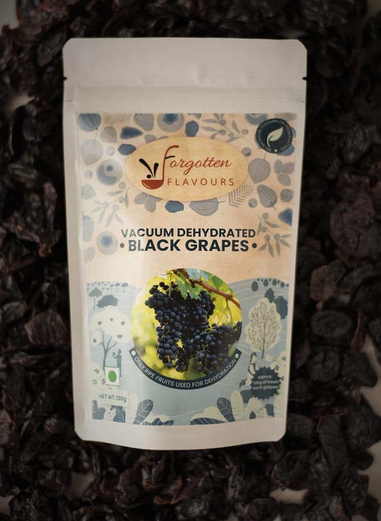 Forgotten Flavours Dehydrated Black Grape | Dried Grape Fruit | Vacuum Dehydrated | No Artificial Preservatives or Color | No Added Sulphur view 3