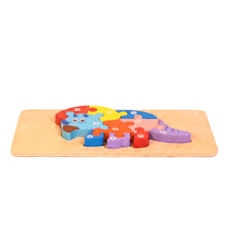 Handcrafted Wooden Dinosaur Puzzle Toy (Small) view 2