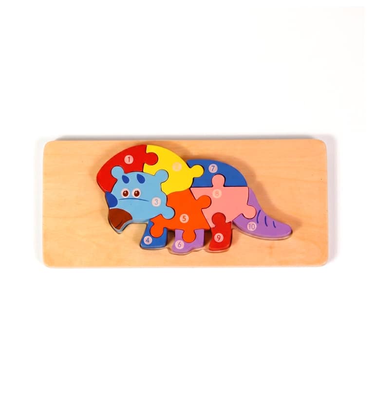 Handcrafted Wooden Dinosaur Puzzle Toy (Small) view 3