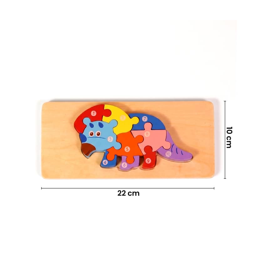 Handcrafted Wooden Dinosaur Puzzle Toy (Small) view 4
